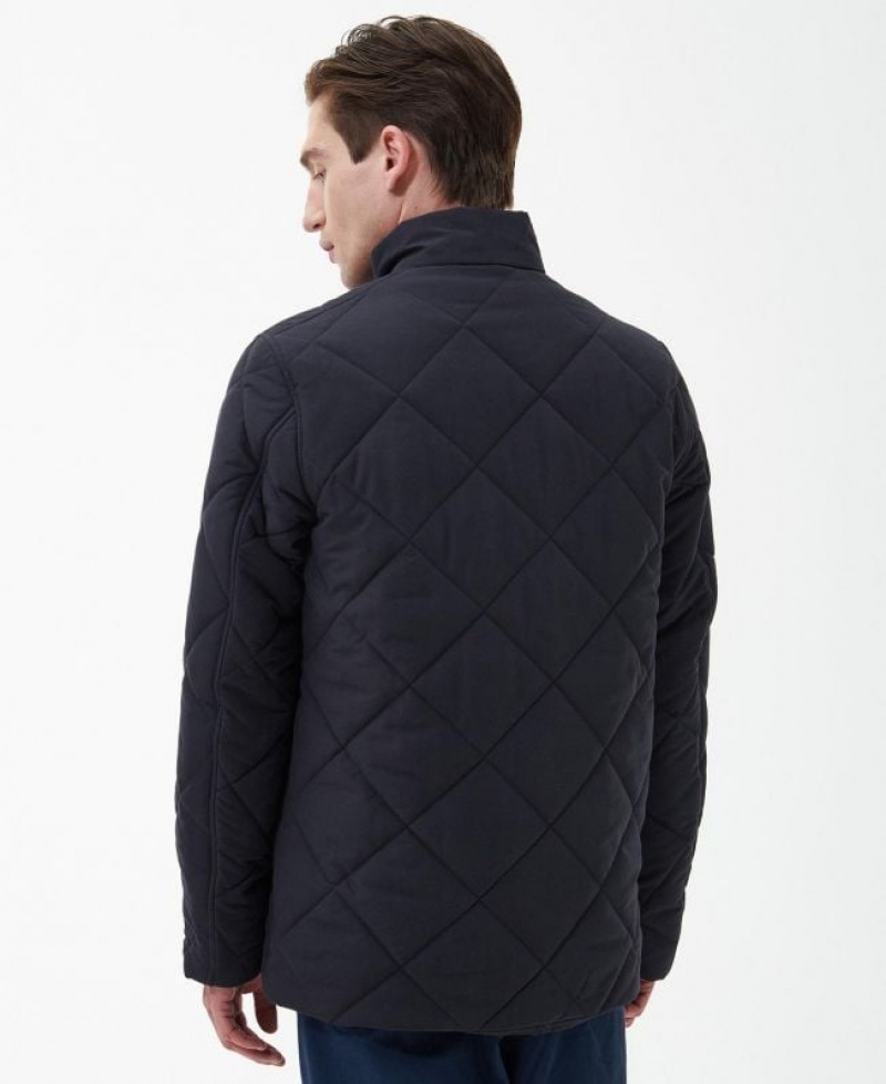 Dark Blue Men Barbour Winter Chelsea Quilted Jacket | US-3790IDFWG