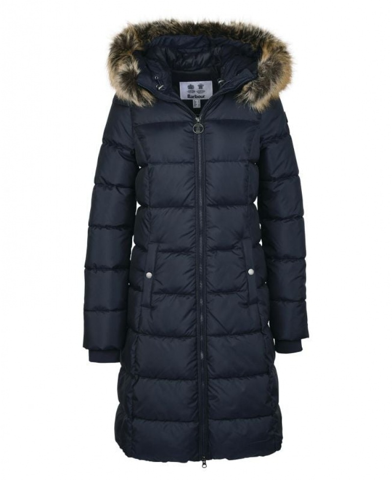 Dark Blue Women Barbour Rosoman Quilted Jacket | US-6381ZFYWA