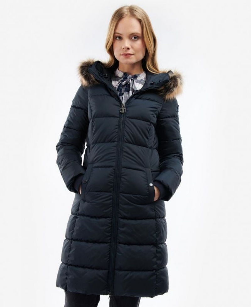 Dark Blue Women Barbour Rosoman Quilted Jacket | US-6381ZFYWA