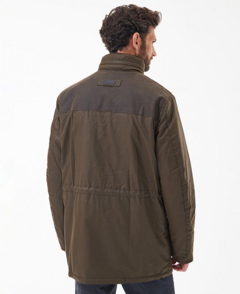 Dark Brown Men Barbour Alston Waxed Jacket | US-2068ZNPGM