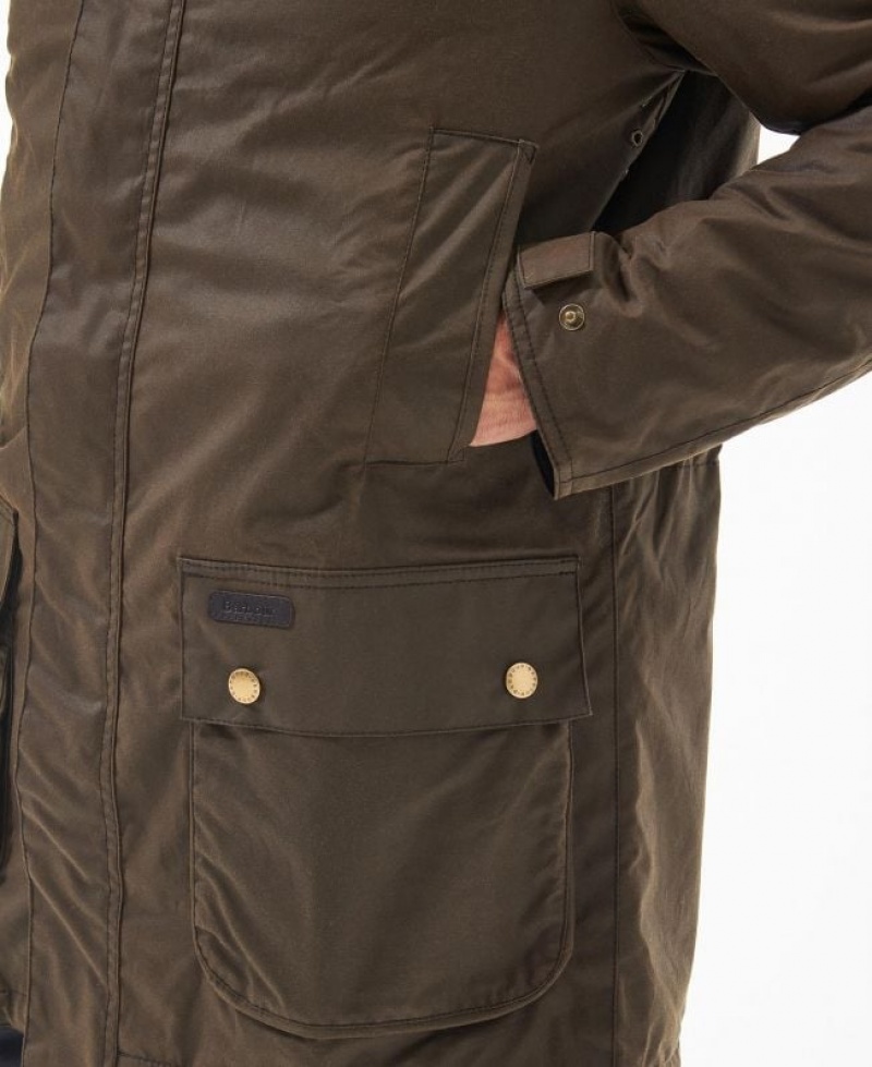 Dark Brown Men Barbour Alston Waxed Jacket | US-2068ZNPGM