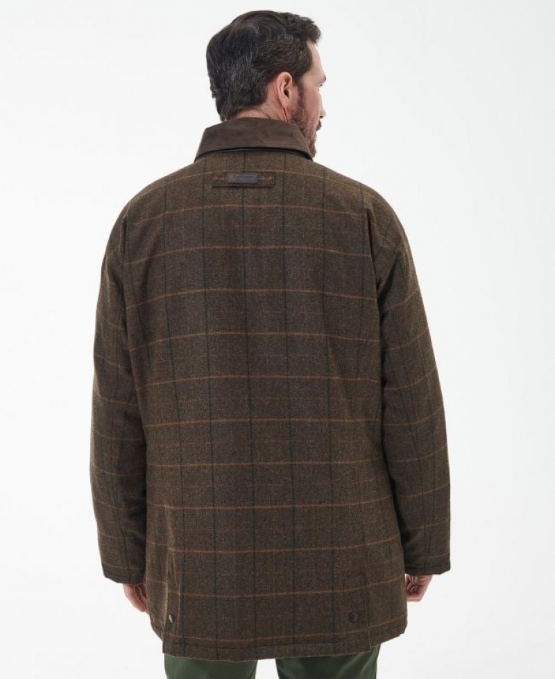 Dark Brown Men Barbour Beaconsfield Wool Casual Jacket | US-7809BKYIM