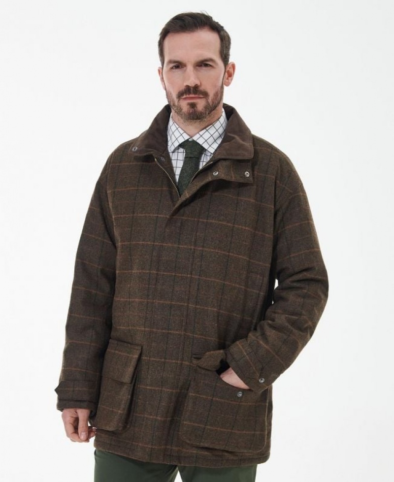 Dark Brown Men Barbour Beaconsfield Wool Casual Jacket | US-7809BKYIM