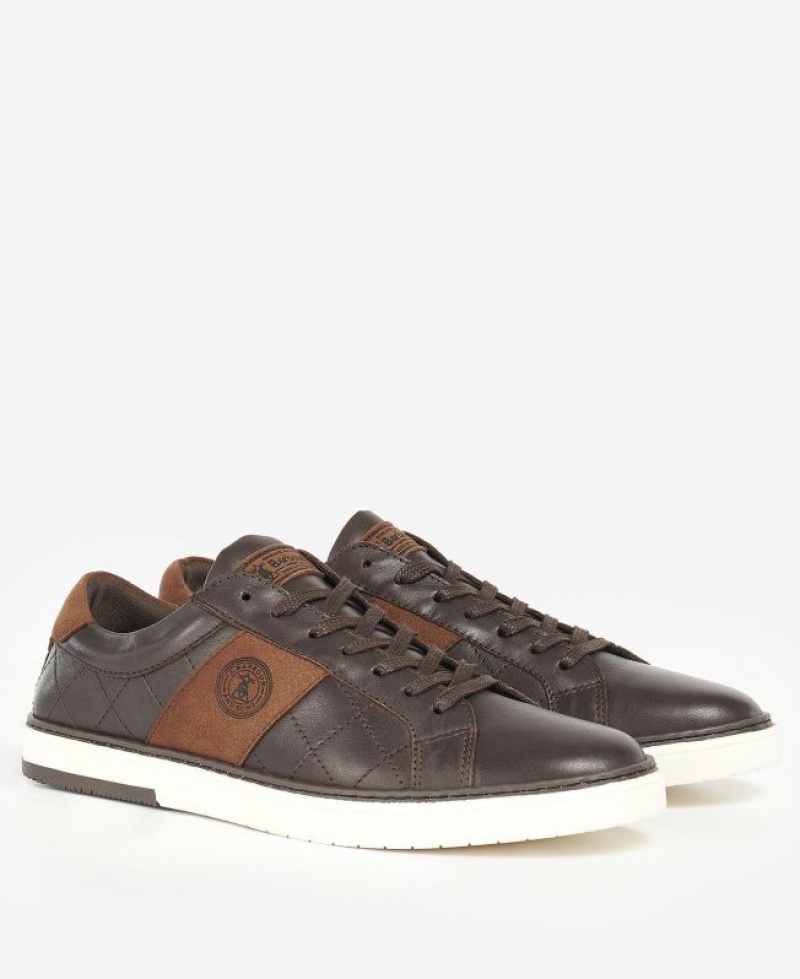 Dark Brown Men Barbour Beaufort Sneakers | US-5614PUQAK