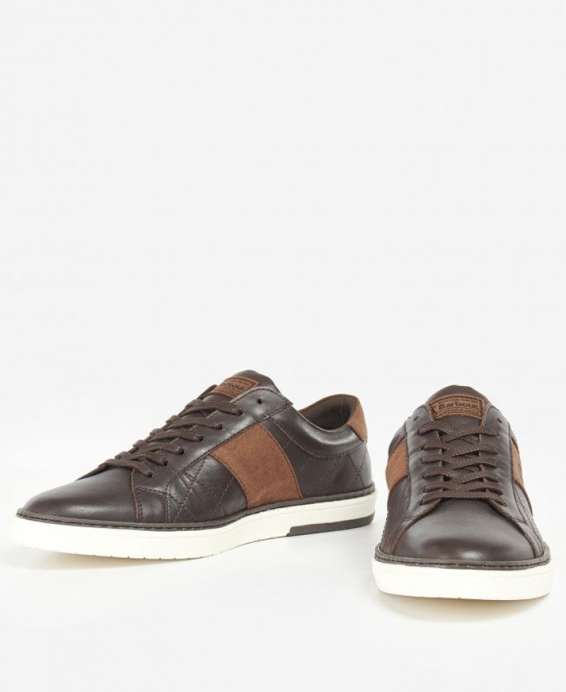 Dark Brown Men Barbour Beaufort Sneakers | US-5614PUQAK