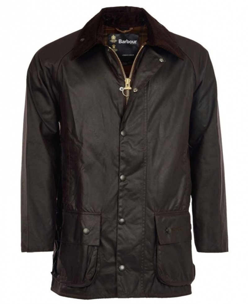 Dark Brown Men Barbour Beaufort® Waxed Jacket | US-6045GZVQS