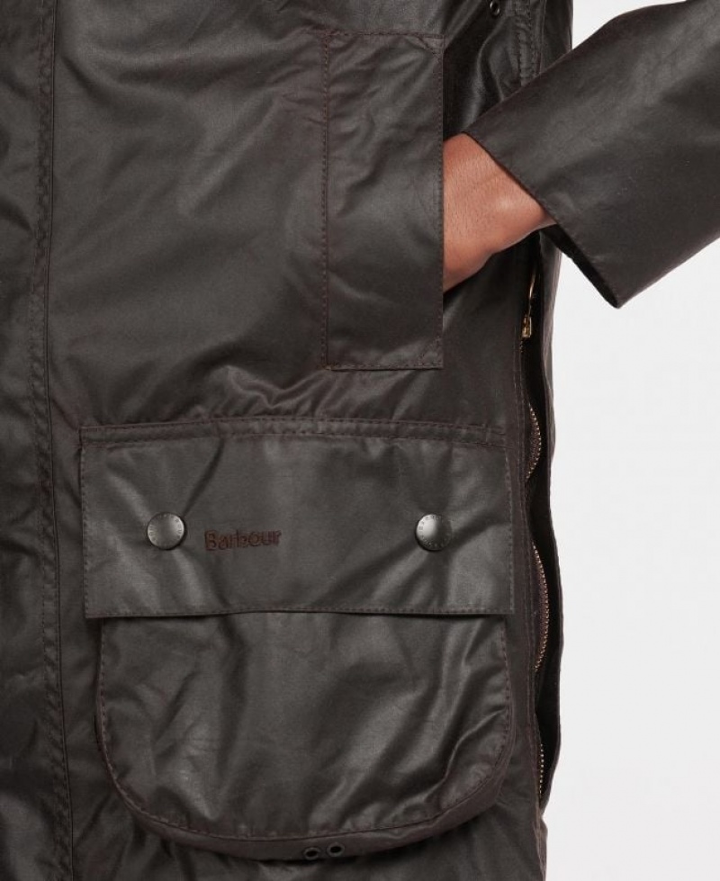 Dark Brown Men Barbour Beaufort® Waxed Jacket | US-6045GZVQS