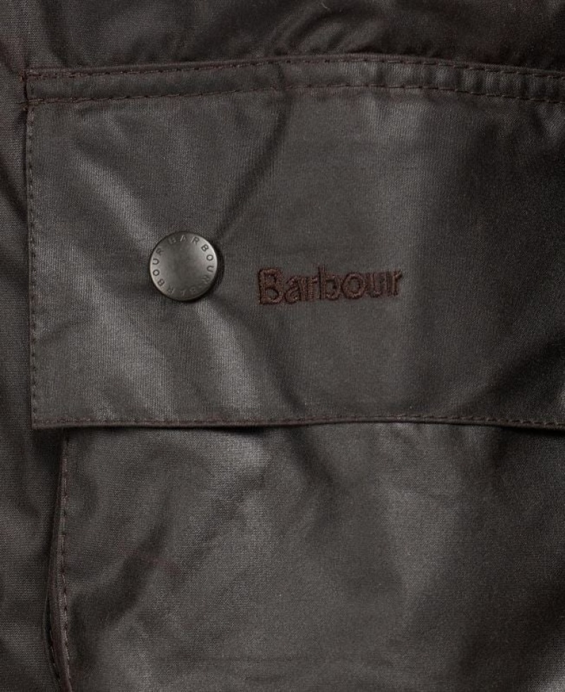 Dark Brown Men Barbour Beaufort® Waxed Jacket | US-6045GZVQS