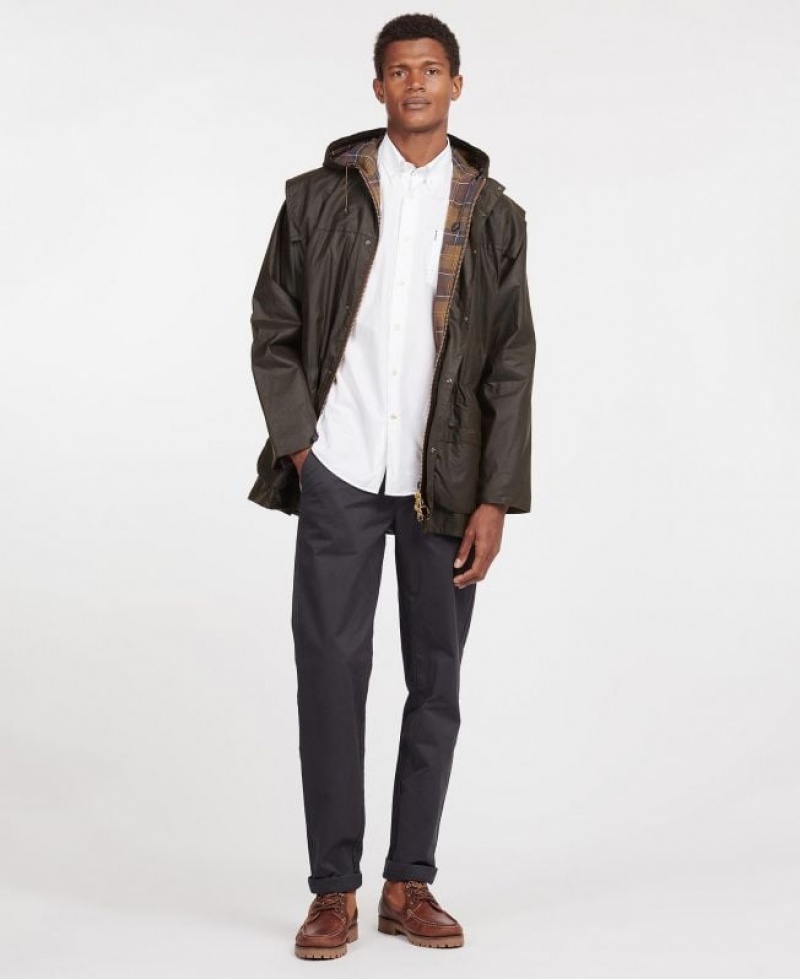 Dark Brown Men Barbour Classic Durham® Waxed Jacket | US-3897ZIFNO