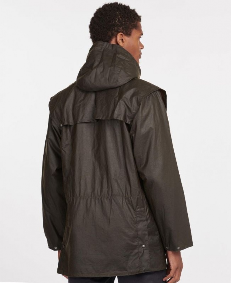 Dark Brown Men Barbour Classic Durham® Waxed Jacket | US-3897ZIFNO