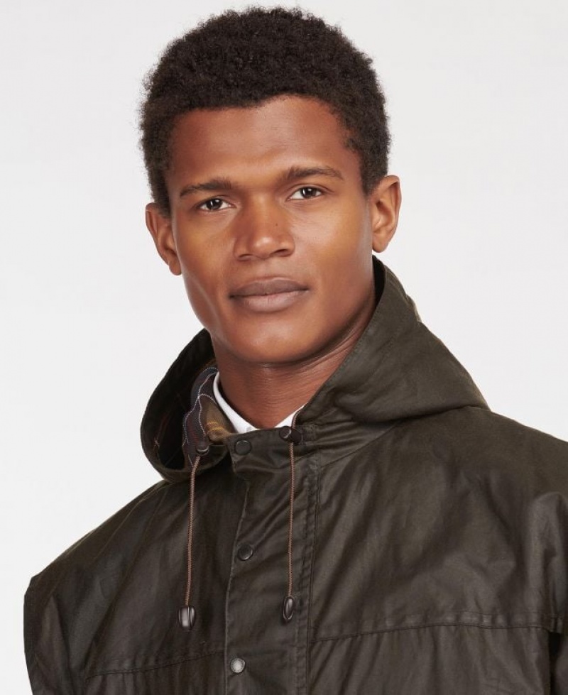 Dark Brown Men Barbour Classic Durham® Waxed Jacket | US-3897ZIFNO