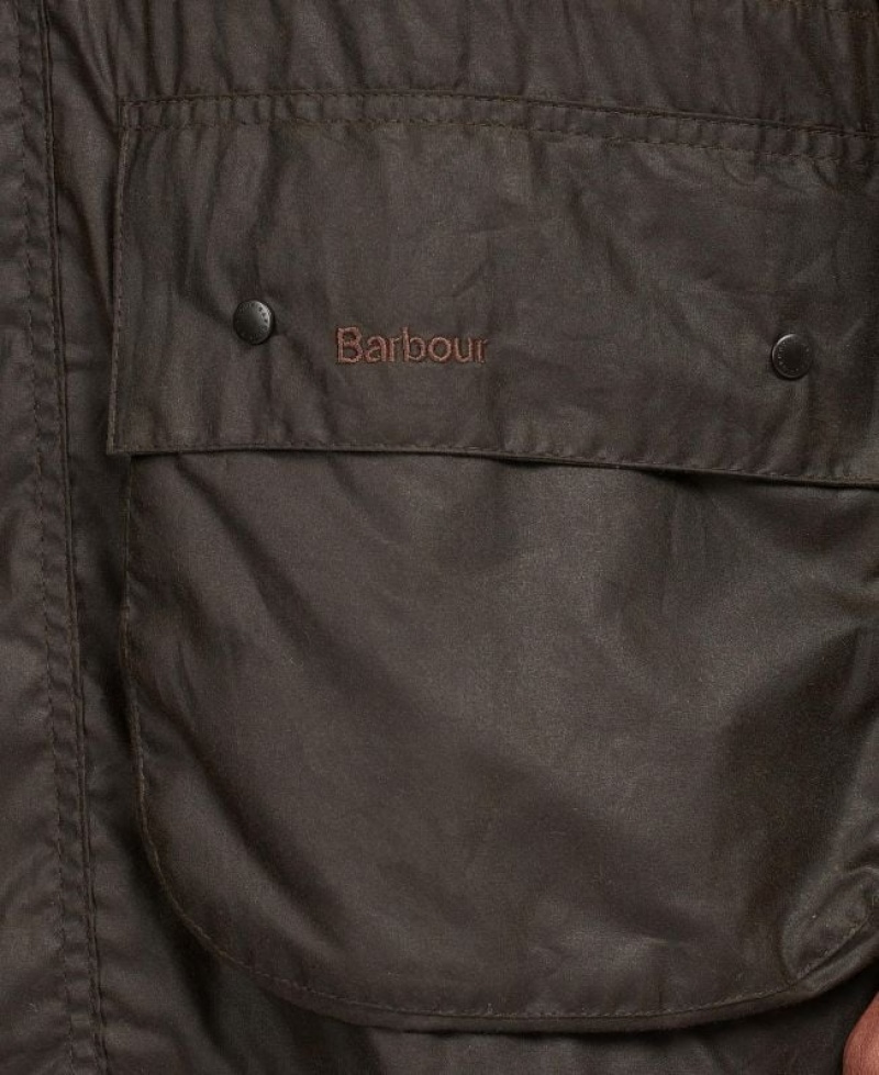 Dark Brown Men Barbour Classic Durham® Waxed Jacket | US-3897ZIFNO