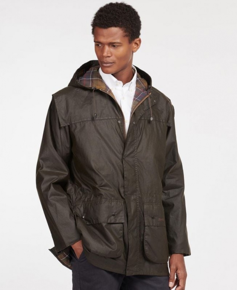 Dark Brown Men Barbour Classic Durham® Waxed Jacket | US-3897ZIFNO