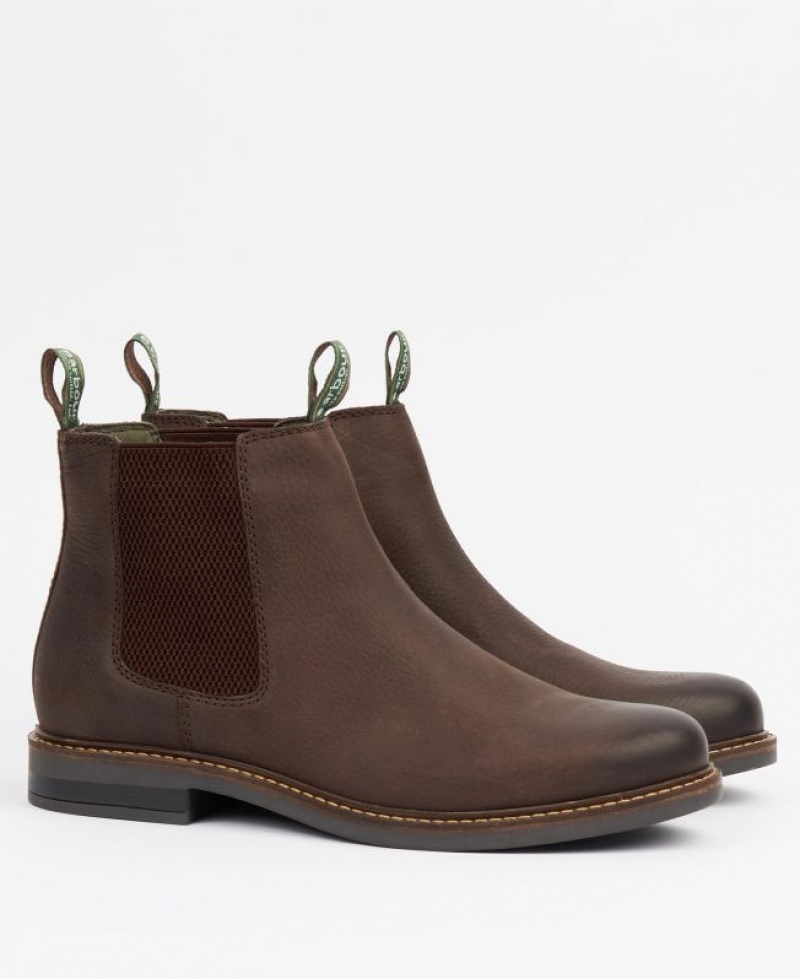 Dark Brown Men Barbour Farsley Boots | US-0497TXEIL