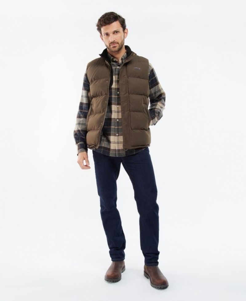 Dark Brown Men Barbour Fontwell Vest | US-0528QHLFV