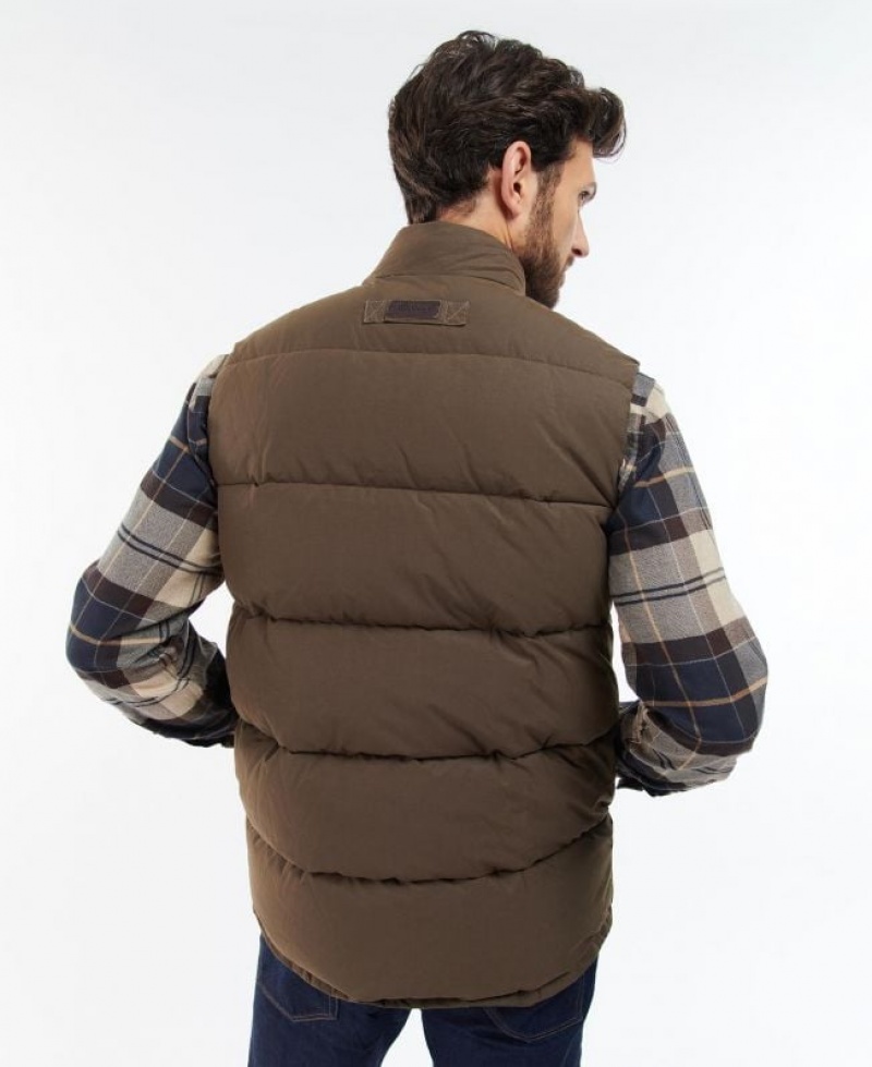 Dark Brown Men Barbour Fontwell Vest | US-0528QHLFV