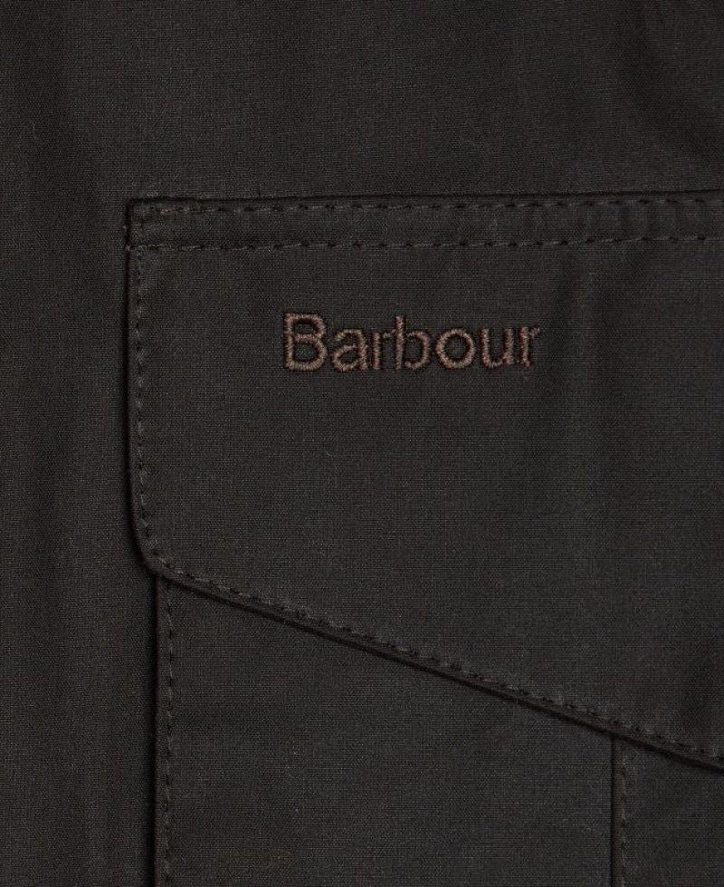 Dark Brown Men Barbour Hereford Waxed Jacket | US-4125LKDWO