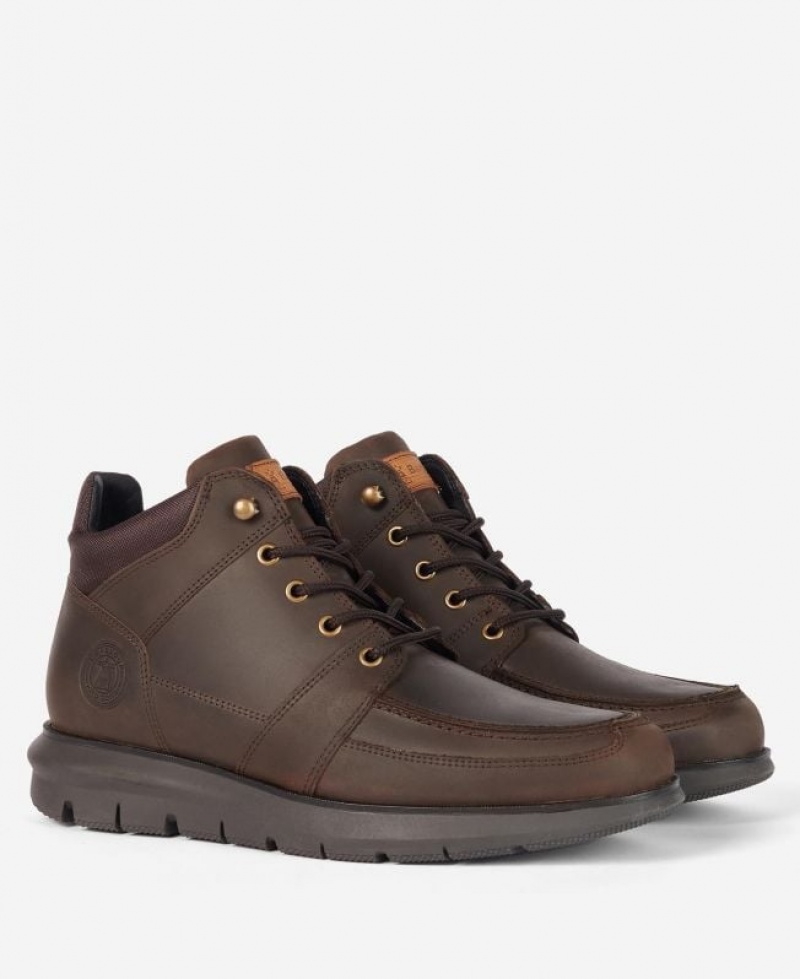 Dark Brown Men Barbour International Adams Ankle Boots | US-4091CJXWS