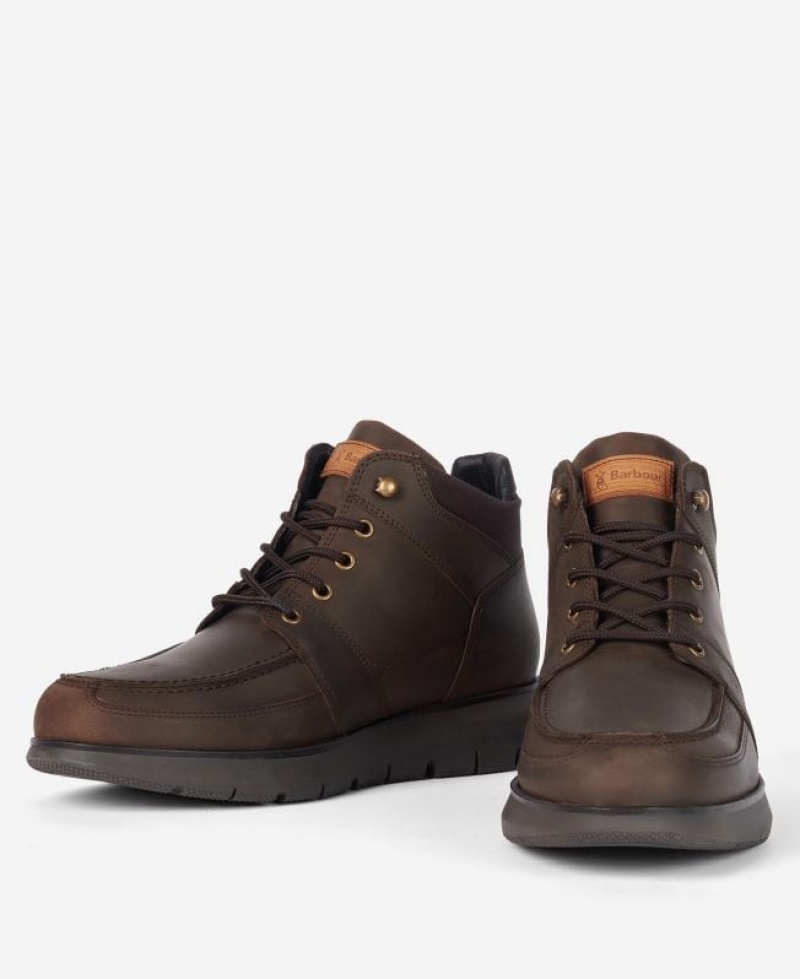 Dark Brown Men Barbour International Adams Ankle Boots | US-4091CJXWS