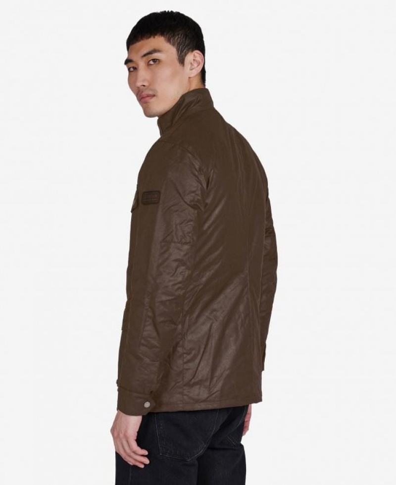 Dark Brown Men Barbour International Duke Waxed Jacket | US-3948SXFCG