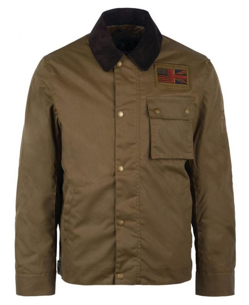 Dark Brown Men Barbour International Workers Waxed Jacket | US-9140KIFLY