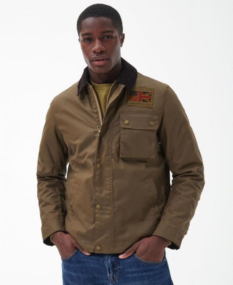 Dark Brown Men Barbour International Workers Waxed Jacket | US-9140KIFLY