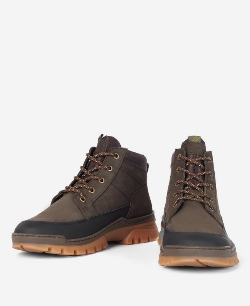 Dark Brown Men Barbour Miller Derby Boots | US-6930KIVRC