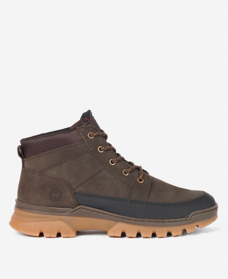 Dark Brown Men Barbour Miller Derby Boots | US-6930KIVRC