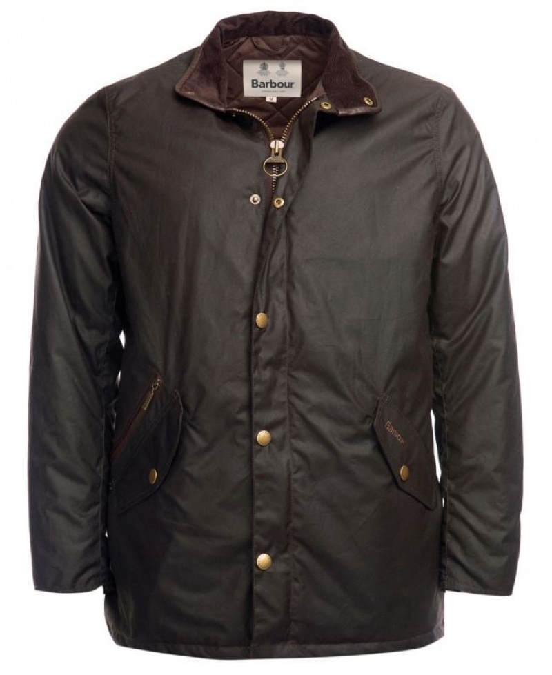 Dark Brown Men Barbour Prestbury Waxed Jacket | US-5078MVWGU