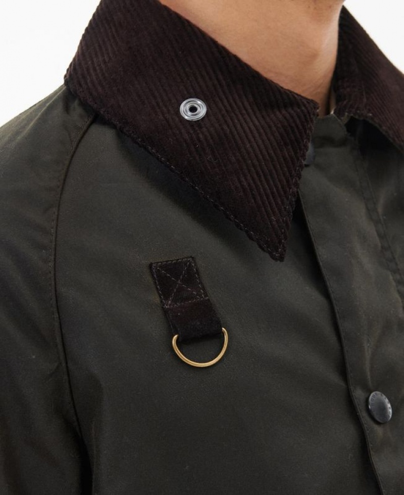 Dark Brown Men Barbour SL Spey Waxed Jacket | US-4916CNSVF