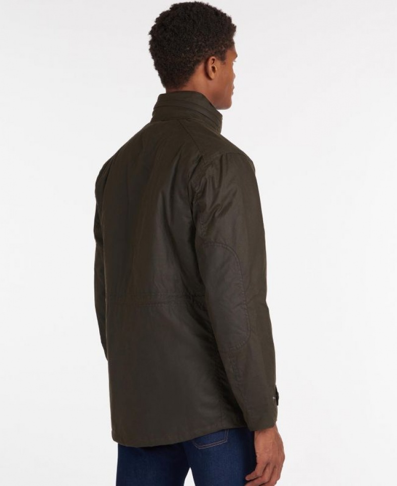 Dark Brown Men Barbour Sapper Waxed Jacket | US-4197AFQMB