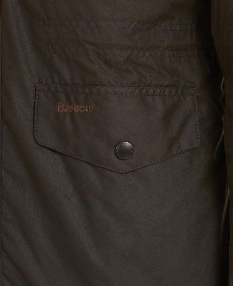 Dark Brown Men Barbour Sapper Waxed Jacket | US-4197AFQMB