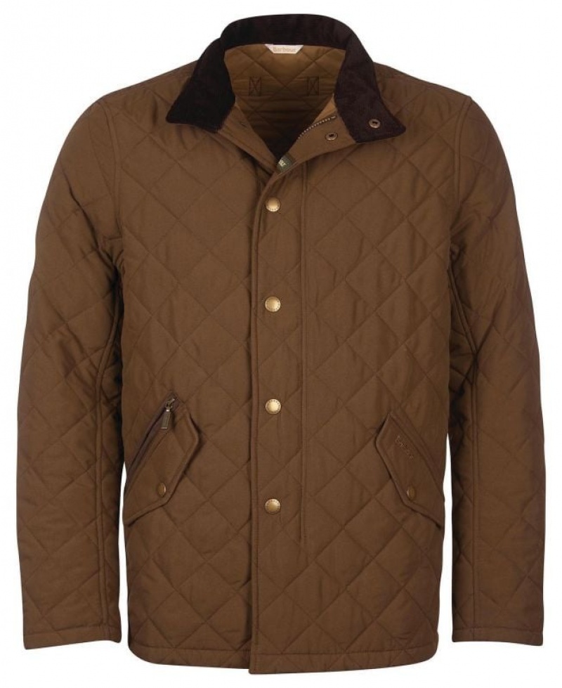 Dark Brown Men Barbour Shoveler Quilted Jacket | US-8539ZLQJC