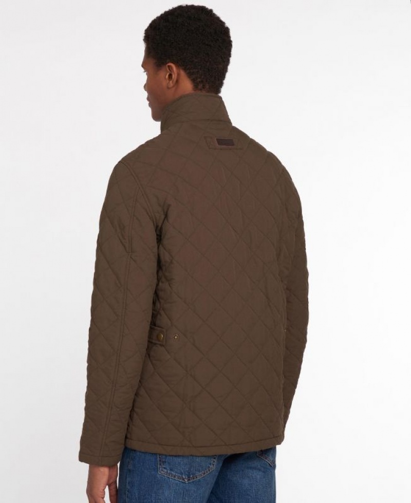 Dark Brown Men Barbour Shoveler Quilted Jacket | US-9276HPSRI