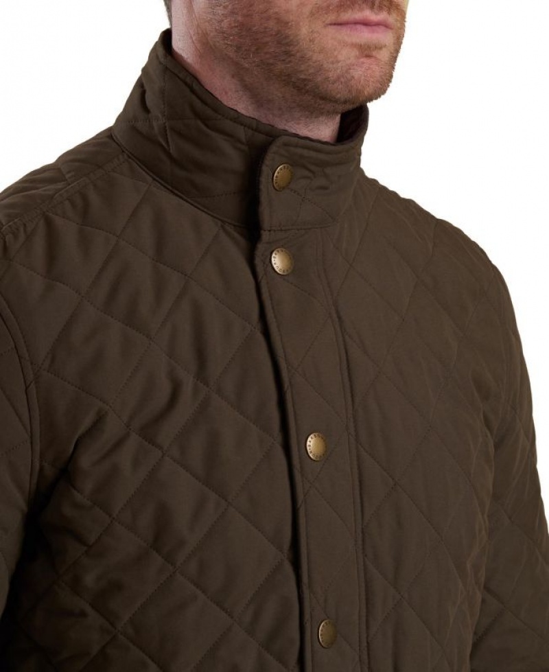 Dark Brown Men Barbour Shoveler Quilted Jacket | US-9276HPSRI