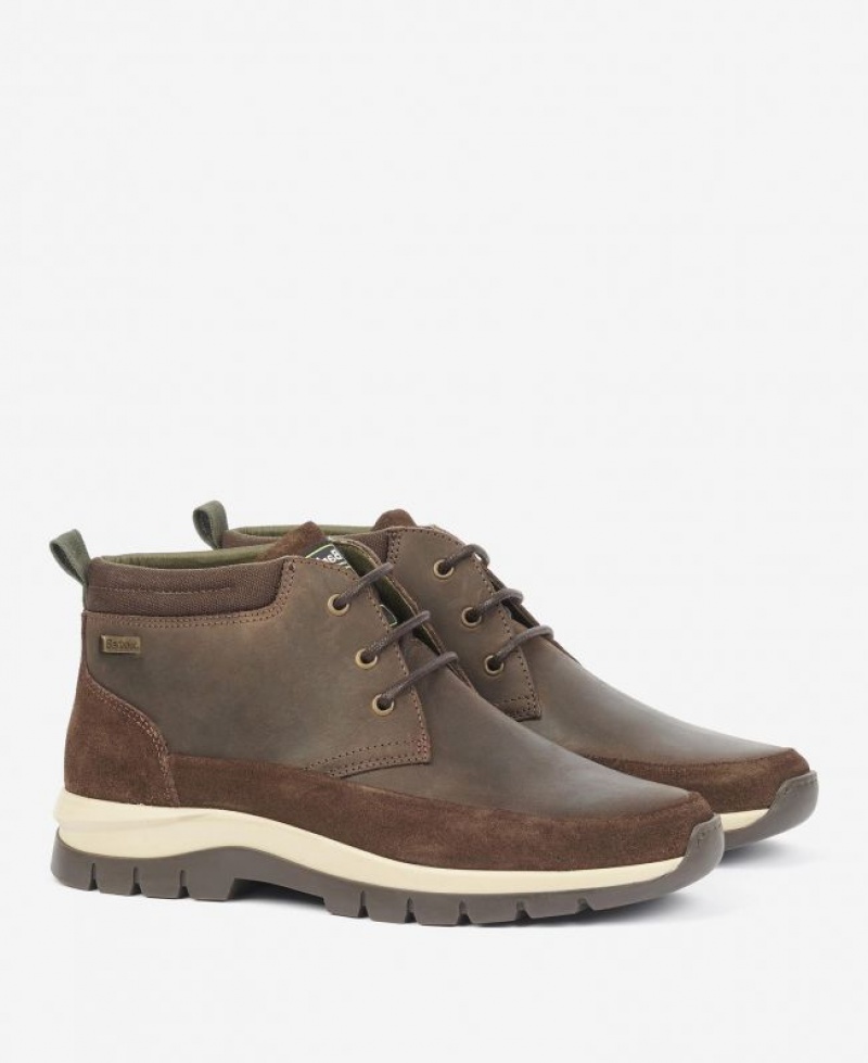 Dark Brown Men Barbour Underwood Boots | US-3728ESFYU