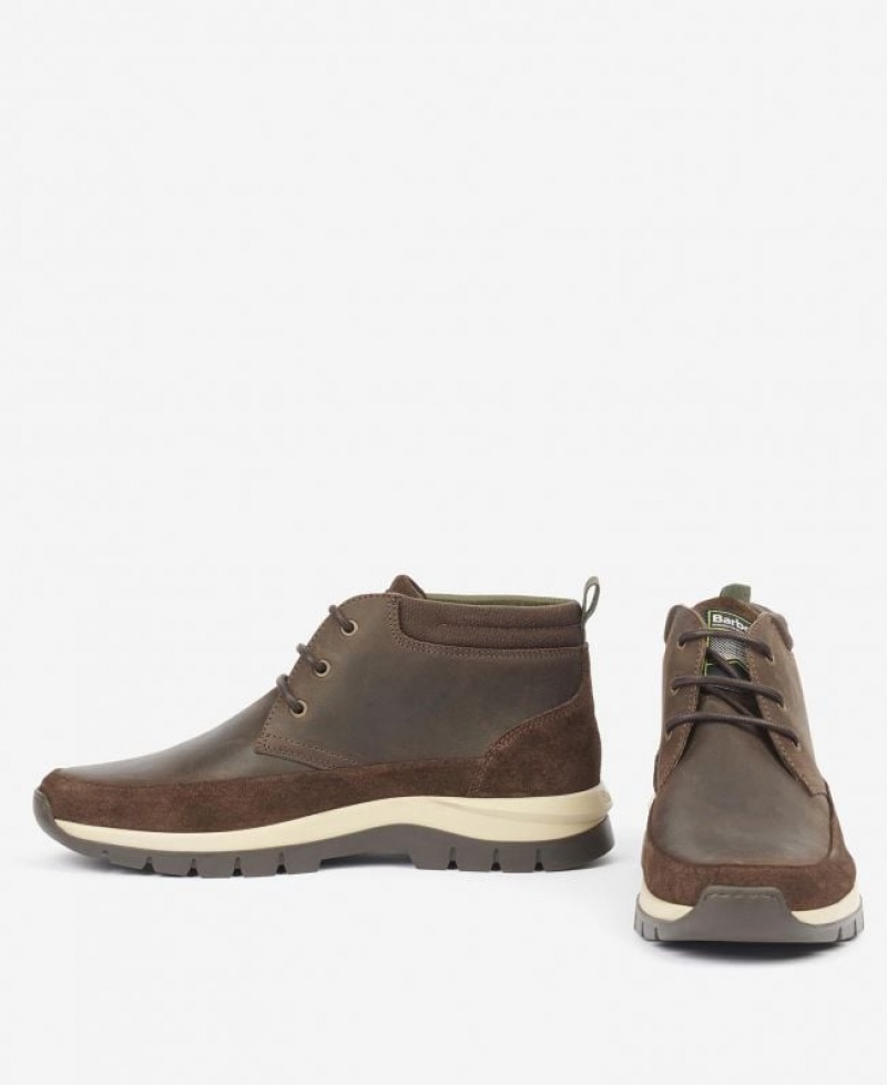 Dark Brown Men Barbour Underwood Boots | US-3728ESFYU