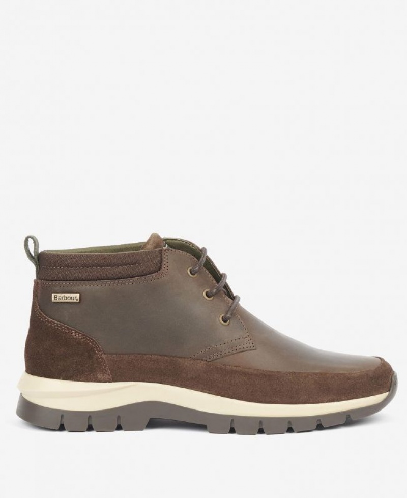 Dark Brown Men Barbour Underwood Boots | US-3728ESFYU