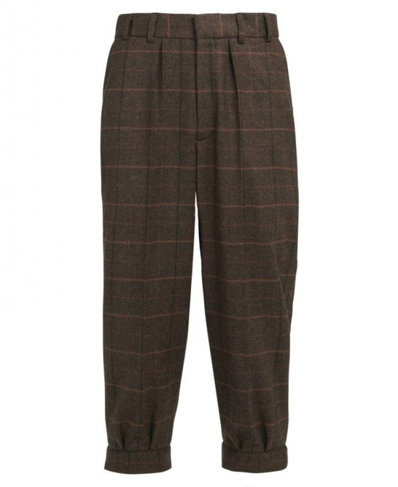 Dark Brown Men Barbour Wellesley Wool Breeks Pants | US-1376VGBOY