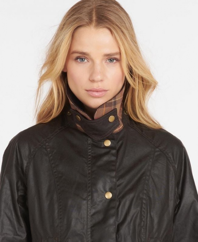 Dark Brown Women Barbour Beadnell® Waxed Jacket | US-0563YWNMI