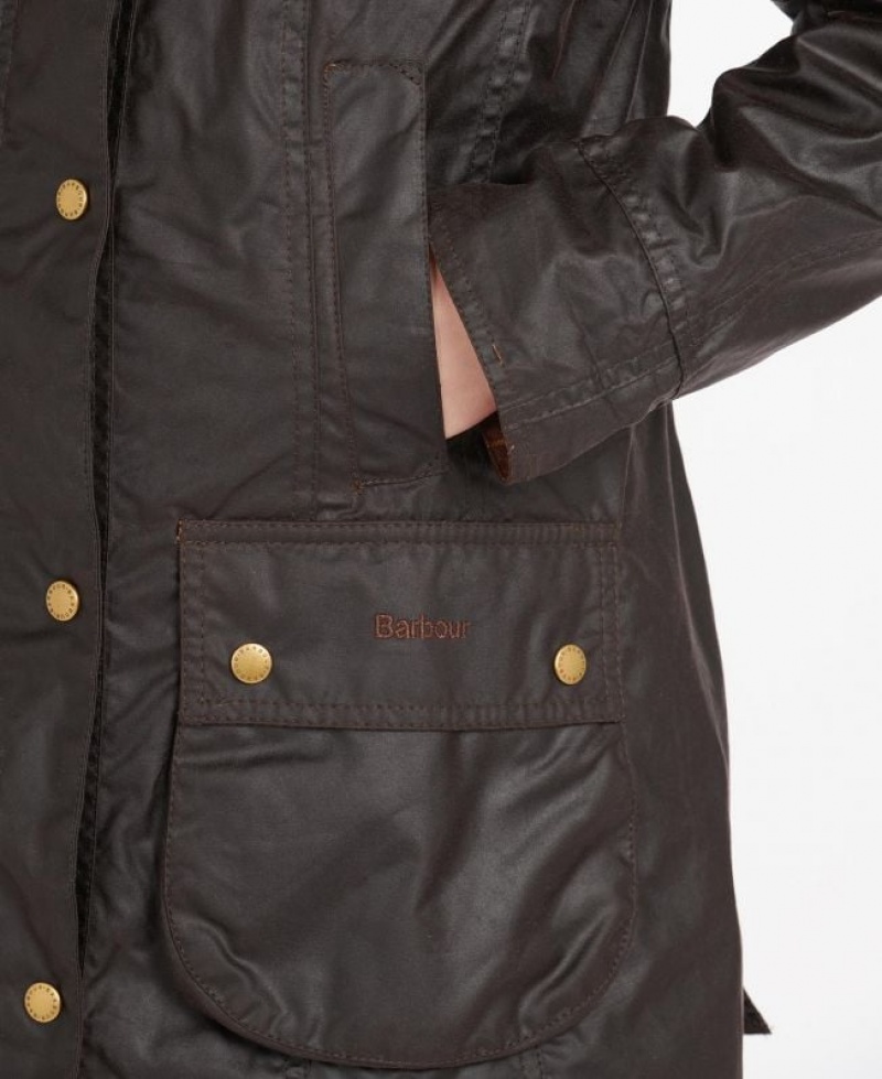 Dark Brown Women Barbour Beadnell® Waxed Jacket | US-0563YWNMI