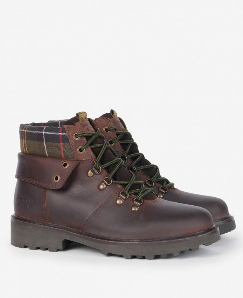 Dark Brown Women Barbour Burne Hiking Boots | US-8196DGSLR