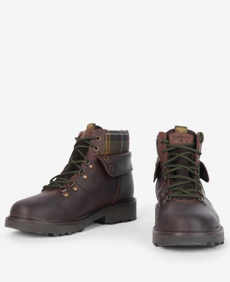 Dark Brown Women Barbour Burne Hiking Boots | US-8196DGSLR