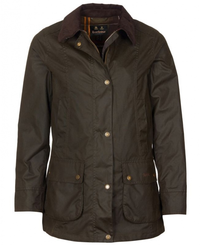 Dark Brown Women Barbour Fiddich Waxed Jacket | US-5038IWCNU