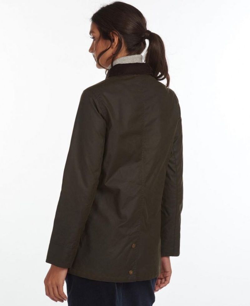 Dark Brown Women Barbour Fiddich Waxed Jacket | US-5038IWCNU