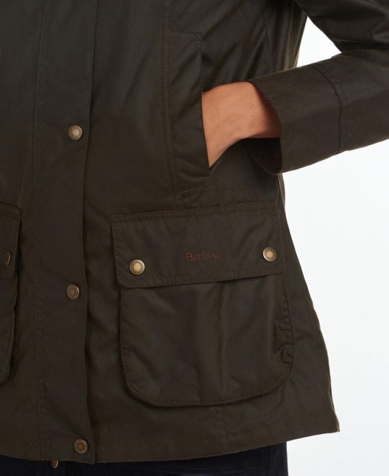 Dark Brown Women Barbour Fiddich Waxed Jacket | US-5038IWCNU