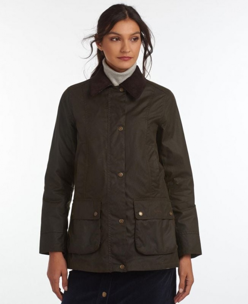 Dark Brown Women Barbour Fiddich Waxed Jacket | US-5038IWCNU