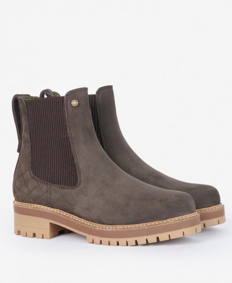 Dark Brown Women Barbour Heather Chelsea Boots | US-5163IKTVO