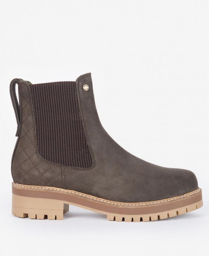 Dark Brown Women Barbour Heather Chelsea Boots | US-5163IKTVO