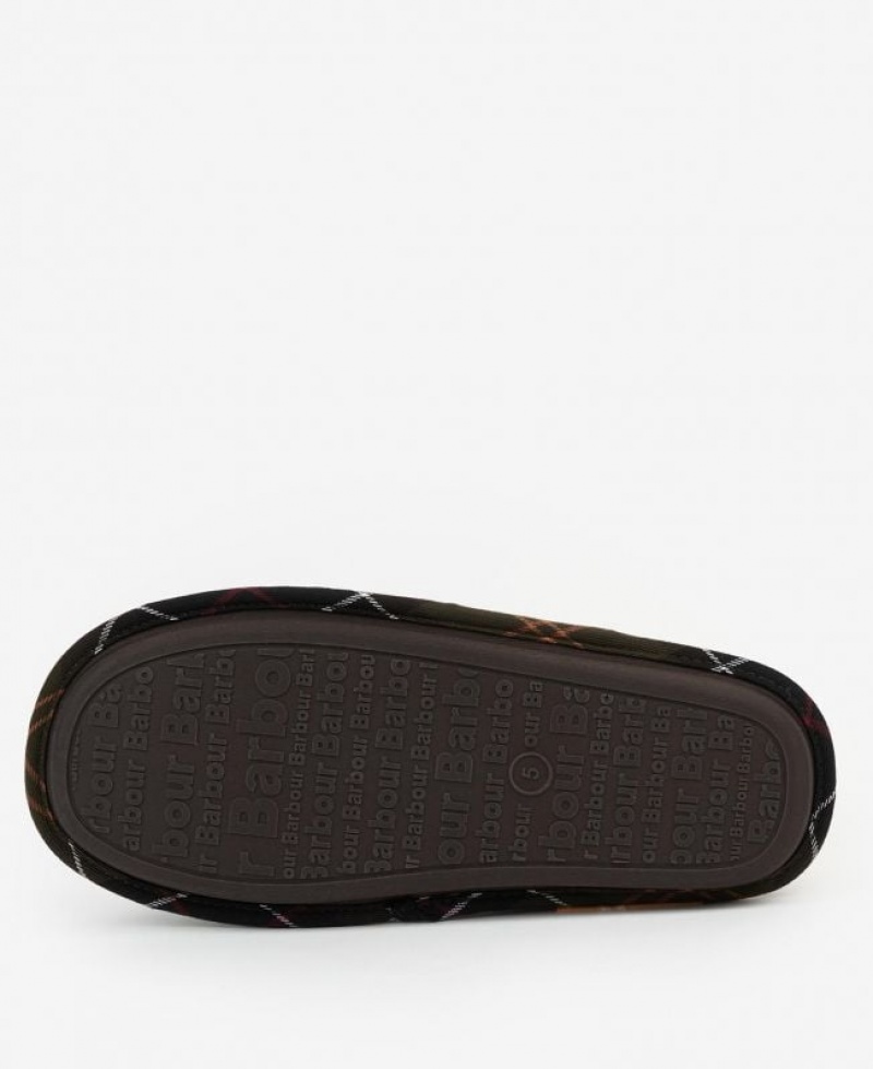 Dark Brown Women Barbour Simone Slippers | US-7293OVANY